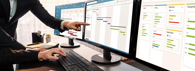 Sales and marketing teams collaborating using CRM software