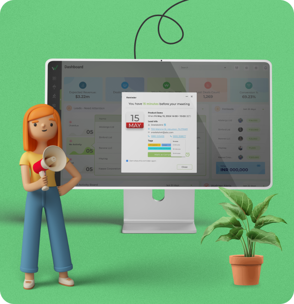 Lead follow-up reminders for timely engagement in WorkPex
